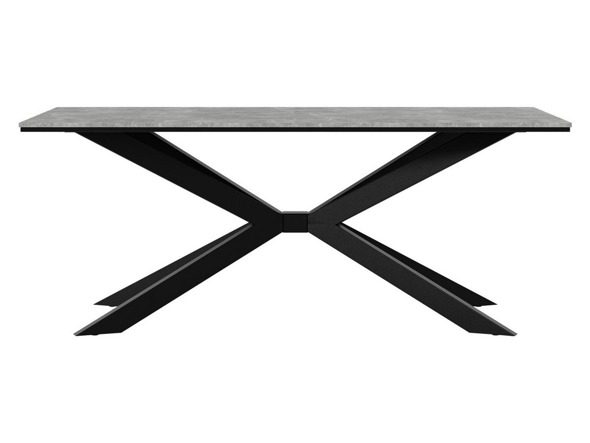 ESSTISCH Flora - Schwarz/Grau, Holzwerkstoff/Metall (90/190/74cm) - MIRJAN24