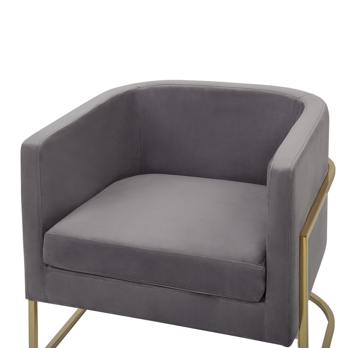 SESSEL Samtstoff Grau Sirkka - Grau, Textil/Metall (72/71/70cm) - Beliani
