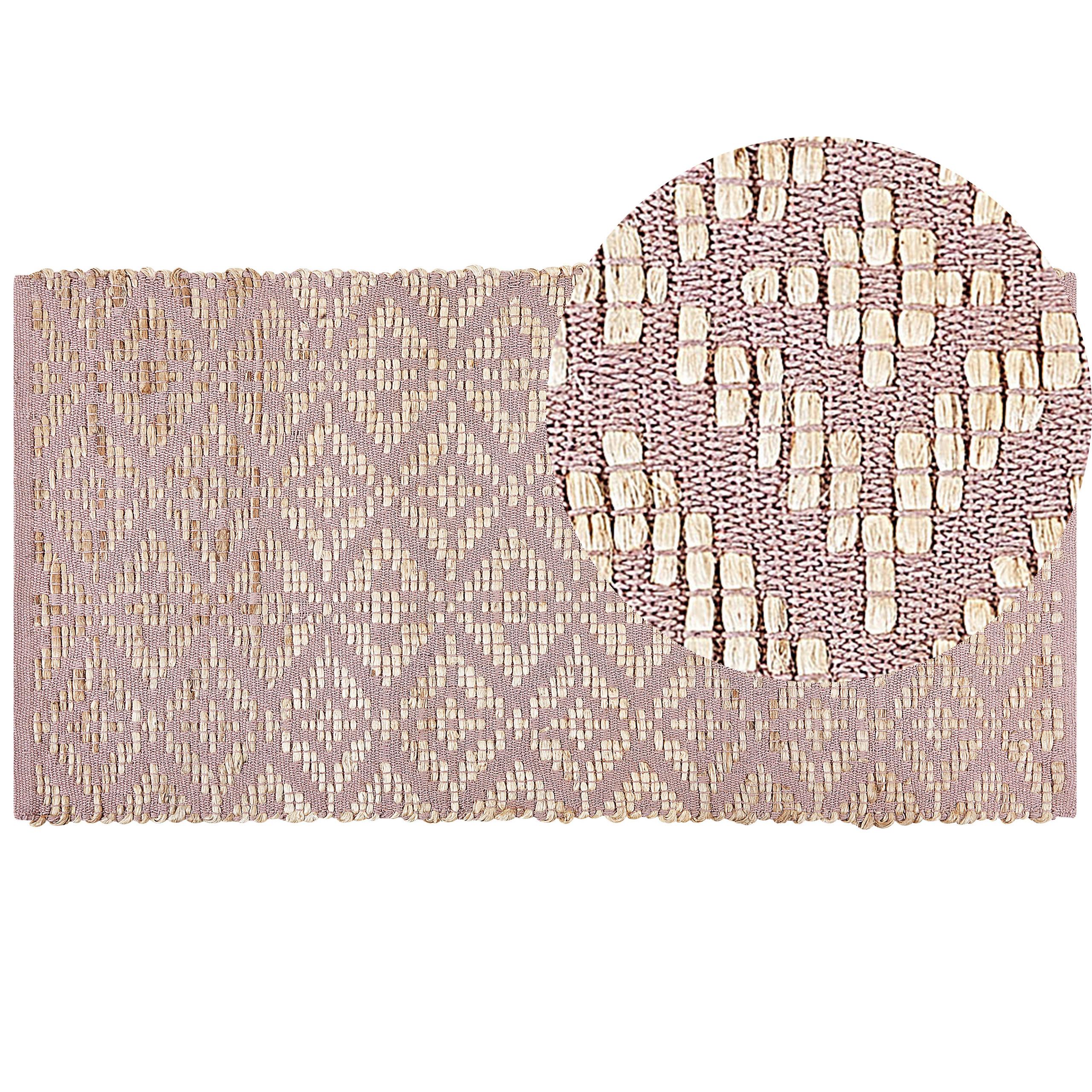 TEPPICH geflochten Gerze 150/80 cm - Pink, Textil (80/150cm) - Beliani