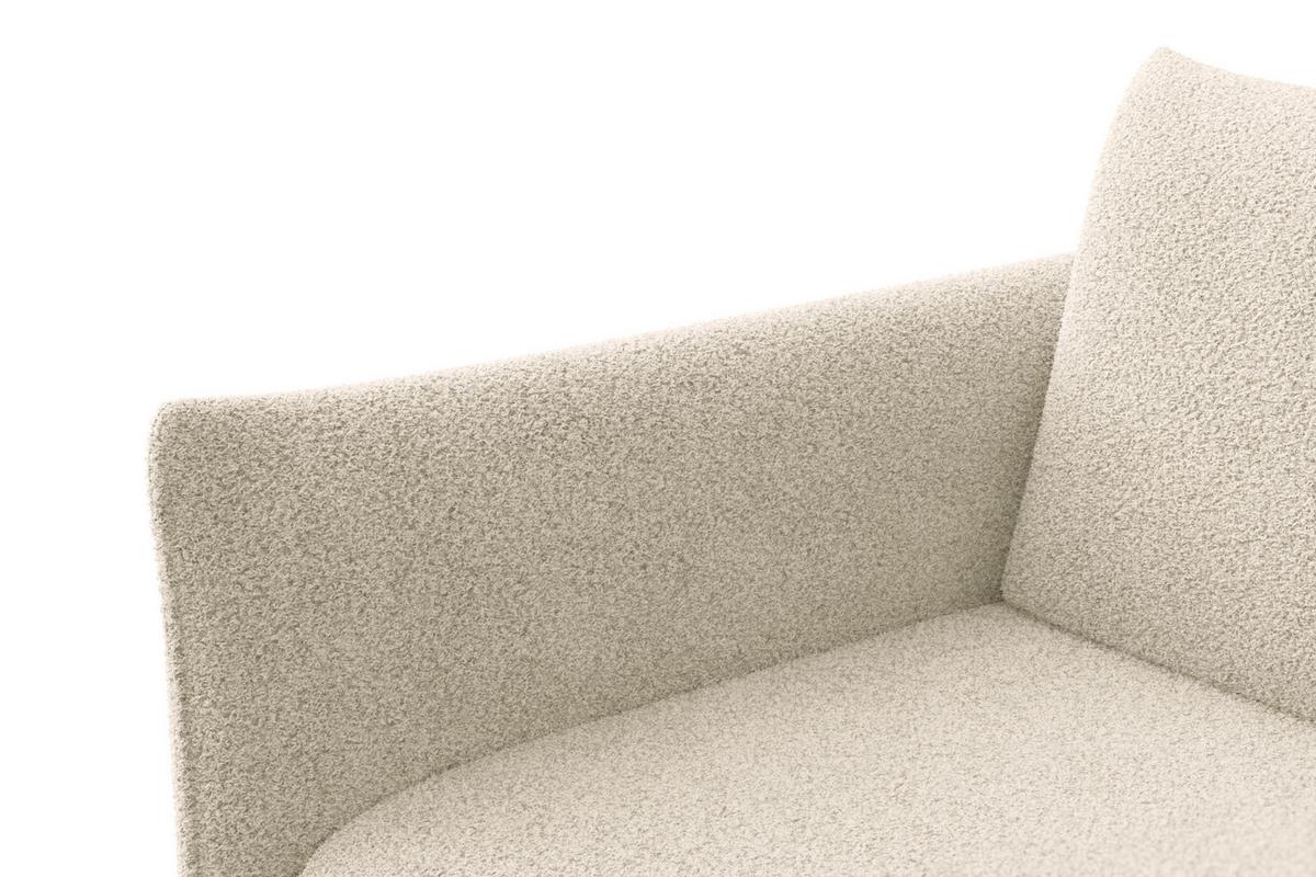 ECKSOFA TAUER 3-Sitzer RECHTS, Bouclé-Stoff ecru - Ecru/Schwarz, Holz/Textil (206/173cm) - Courtois Laville