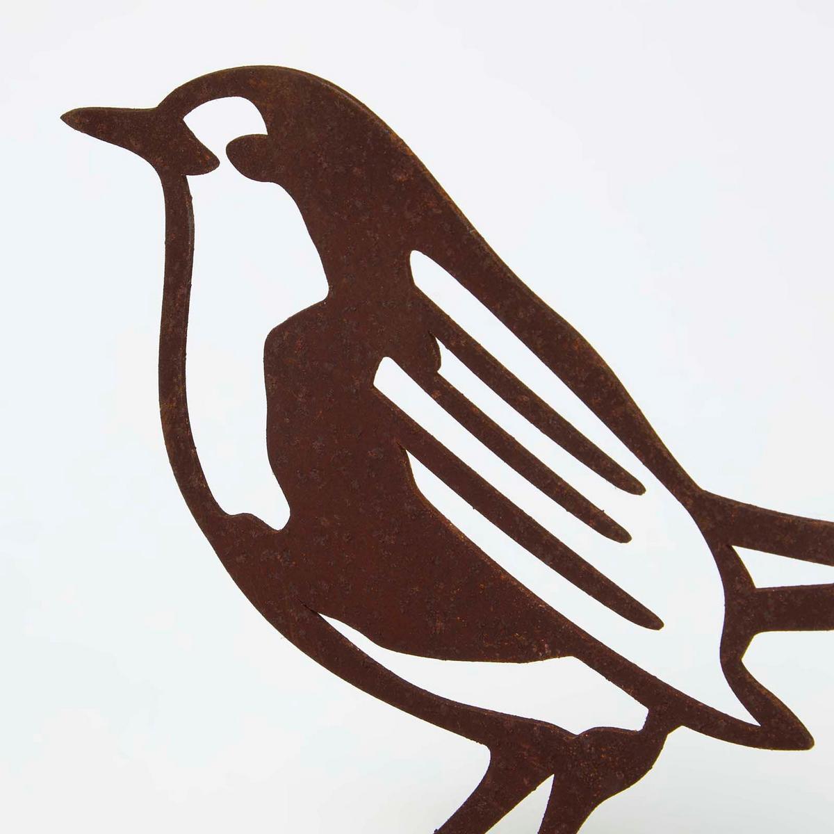 DEKOVOGEL Rotkehlchen, Rost-Optik - Braun, Metall (3/10/13cm) - Homescapes