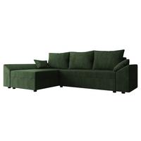 ECKSOFA Dante L Cord - Schwarz/Grün, Holz/Kunststoff (240/140cm) - MIRJAN24