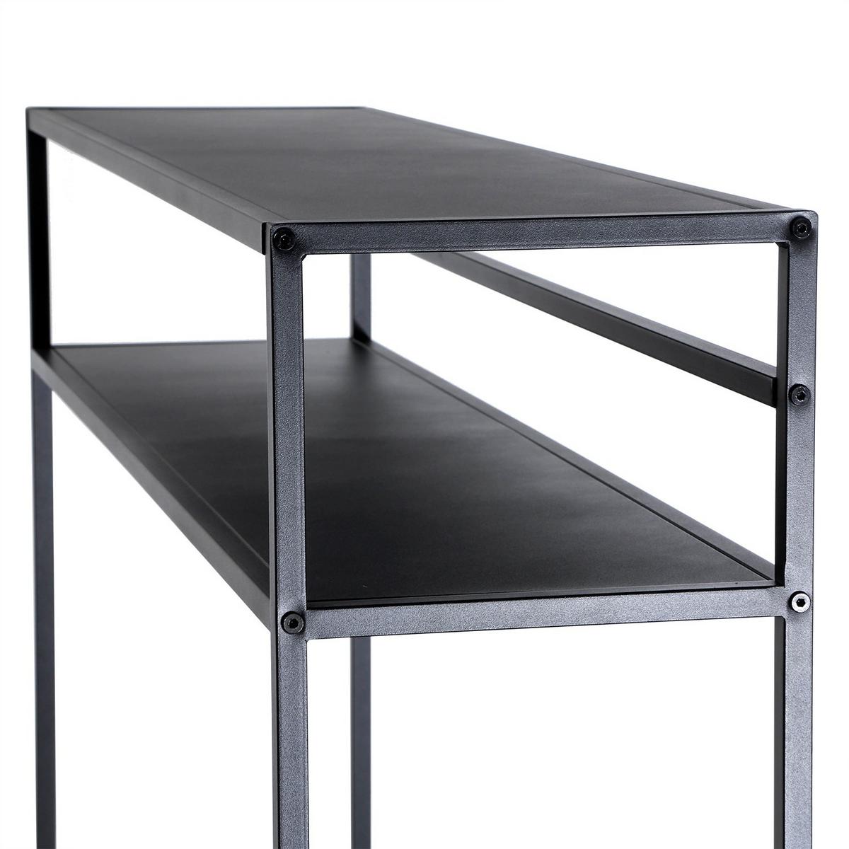 SCHWARZE Metall-Konsole 28/81/112 cm - Schwarz, Metall (34.5/28/81cm) - Calicosy