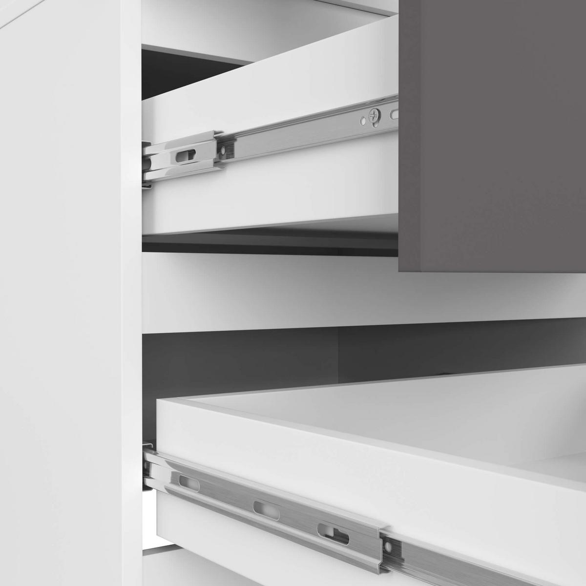 KLEIDERSCHRANK Weiß, Graphit Grau 180/60/51 - Weiß, Holzwerkstoff (60/180/51cm) - RAUMHIRSCH FURNITURE