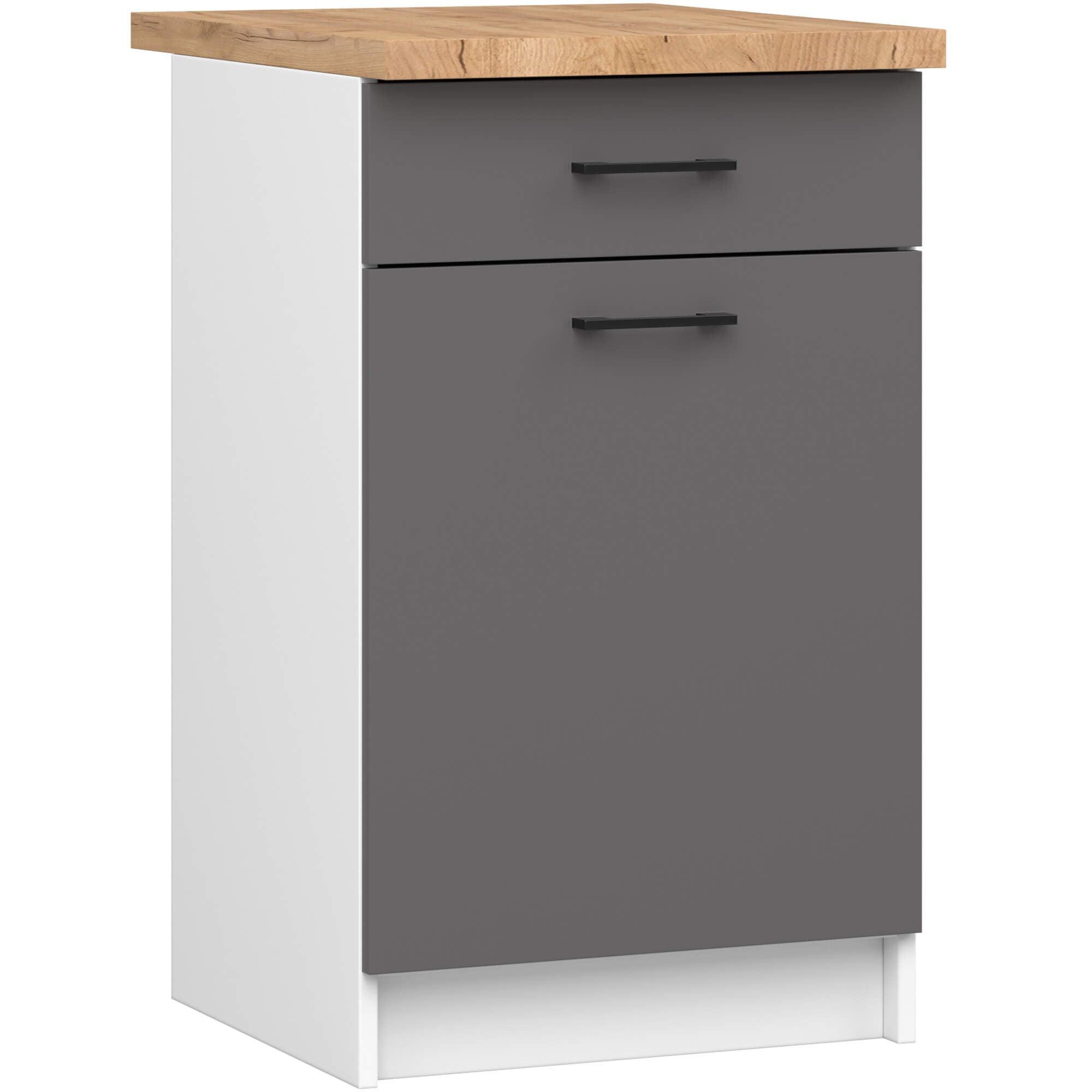 UNTERSCHRANK Weiß, Graphit Grau 85/50/46 - Weiß/Grau, Holzwerkstoff (50/85/46cm) - RAUMHIRSCH FURNITURE