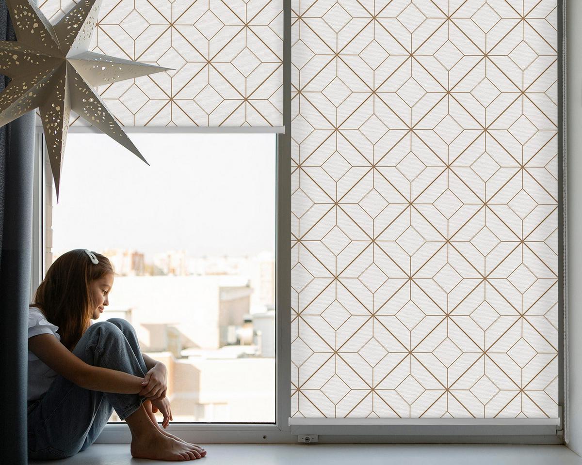 INNENROLLO - Fensterrollo - Rollo - 130x140 cm - Braunes Muster - Braun, Kunststoff (130/140/0.5cm) - TULUP