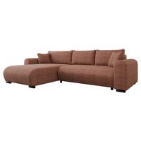 ECKSOFA Merkos - Schwarz/Bronzefarben, Holz/Textil (285/188cm) - MIRJAN24