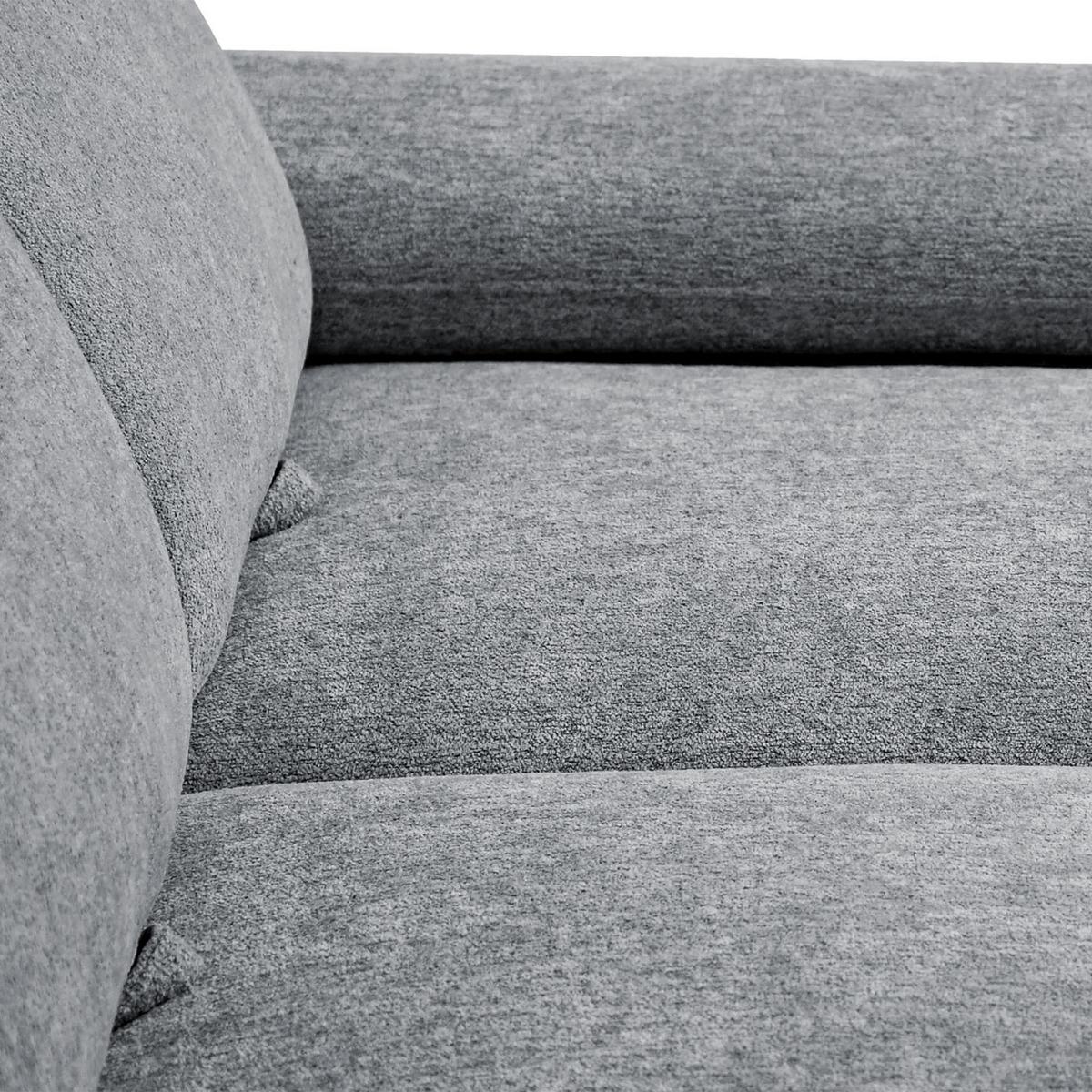 ECKSCHLAFSOFA Sora Mini mit verstellbaren Kopfstützen und Schlaffunktion, Chenille-Stoff, Grau, Links - Schwarz/Grau, Textil (285/190cm) - Beautysofa