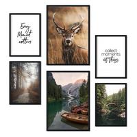 POSTER Set Mit 6 Winter Natur Wandbild A3 & A4 Rahmenlos - Klar, Papier (29/3cm) - Nacnic