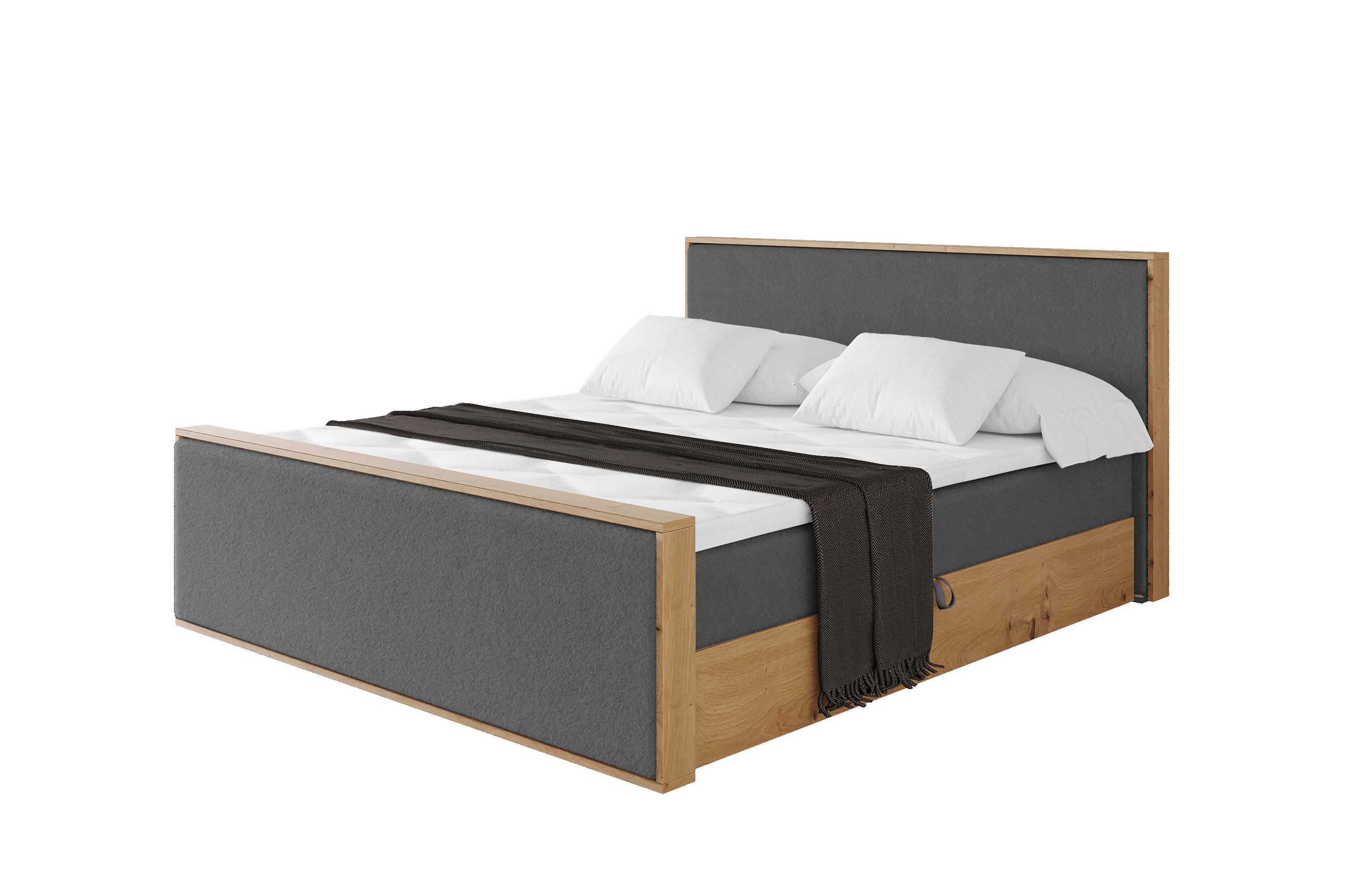 BOXBETT LOLLI9 -Z 120x200 - H3 Dunkelgrau - Graphitfarben, Holzwerkstoff (120/200cm) - ALTDECOR