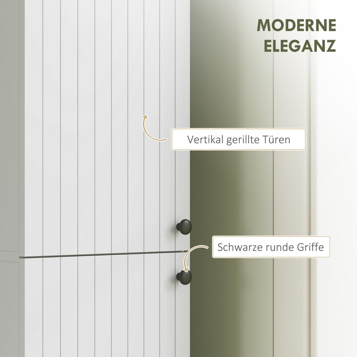 BADEZIMMERSCHRANK MDF Weiß - Weiß, Holzwerkstoff (30/161/30cm) - HOMCOM