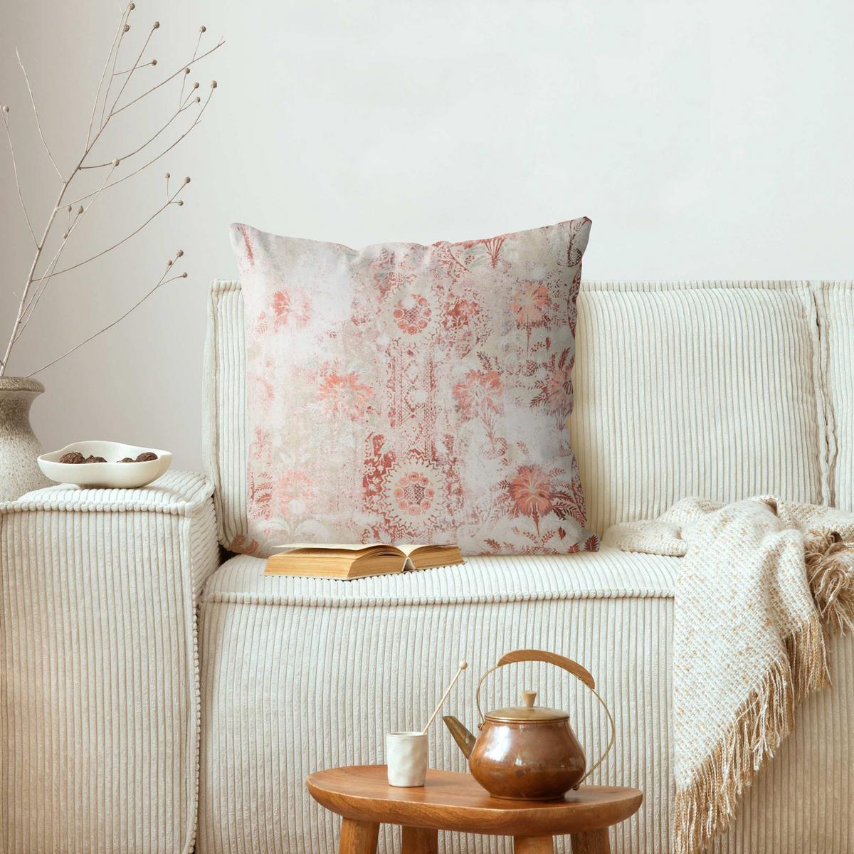 DEKOKISSEN Antike Shabby Barocktapete II 40/40 cm - Rot, Textil (40/40/10cm) - Bilderwelten