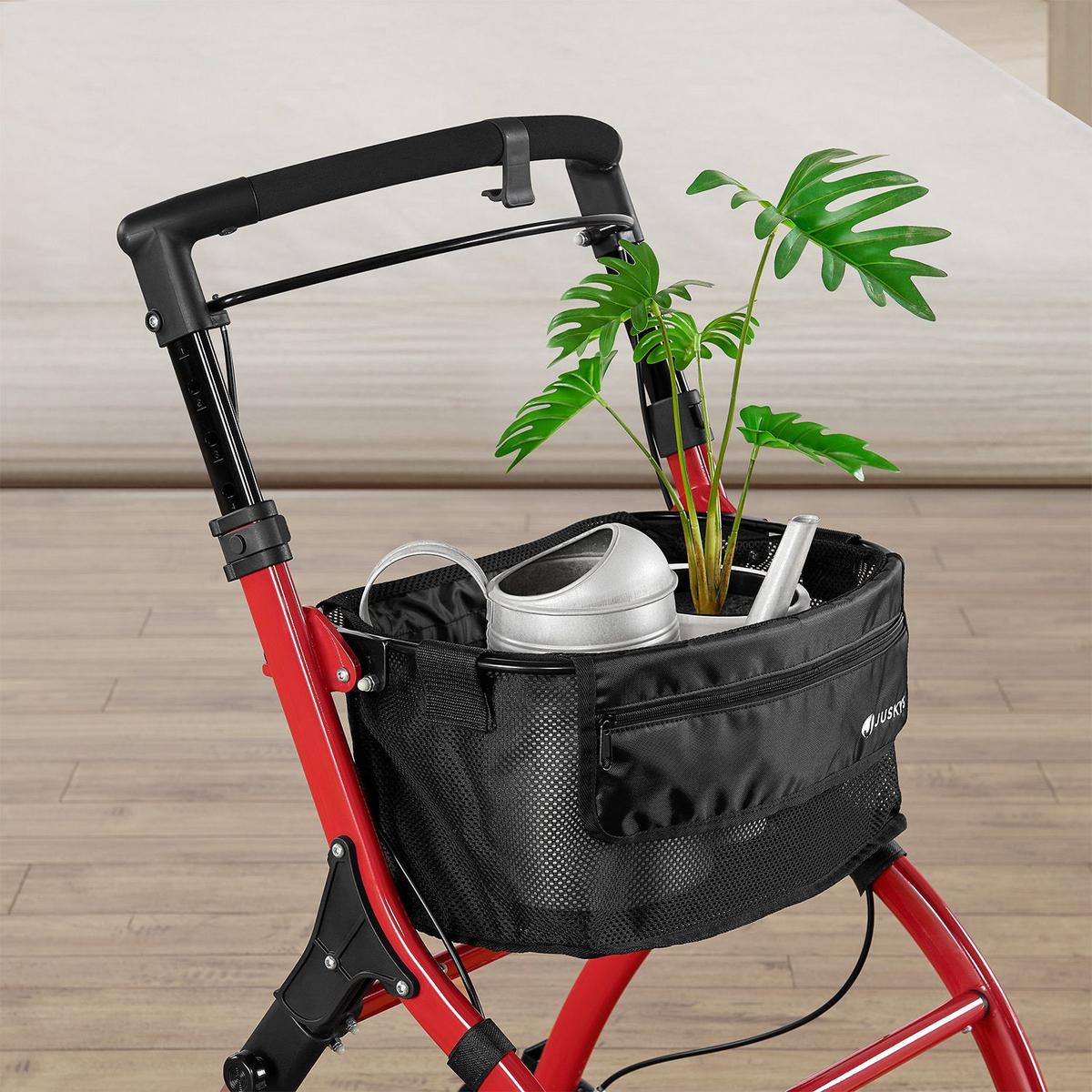 WOHNUNGSROLLATOR Aktiv rot mit Transporttasche - Rot, Metall (66/90/56cm) - Juskys