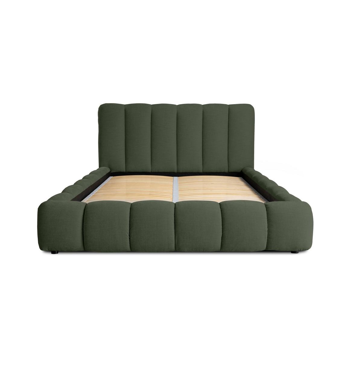 POLSTERBETT Doppelbett Heda In Stoff Boston - Jadegrün, Holzwerkstoff/Textil (140/200cm) - Fun Möbel