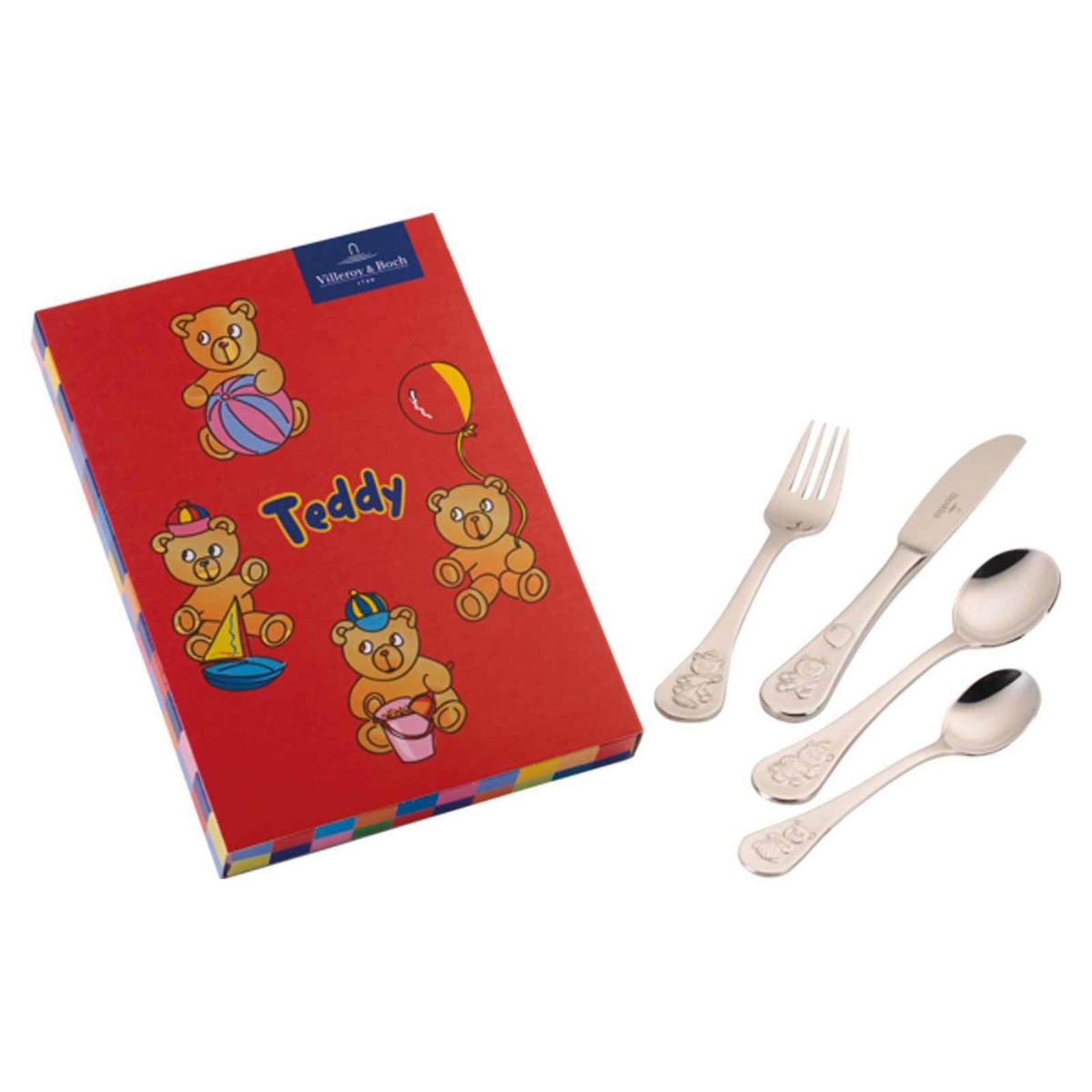 KINDERBESTECK Teddy silber 4-tlg. - Silberfarben, Metall - Villeroy & Boch