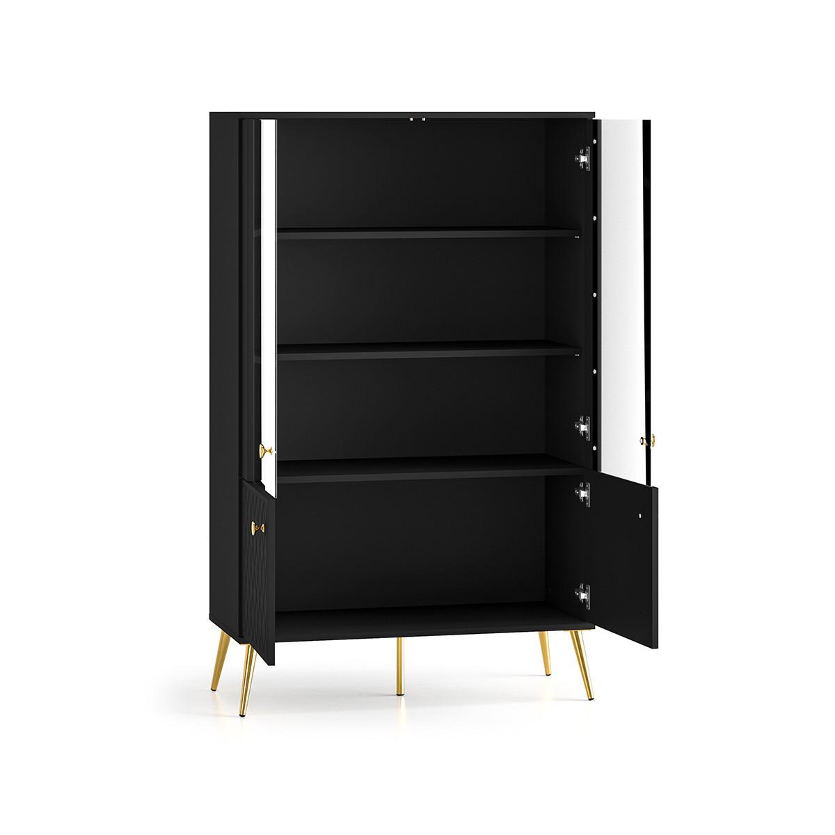 GESCHIRRSCHRANK Manoé Schwarz - Schwarz, Holzwerkstoff (92/149/40cm) - Petits-meubles