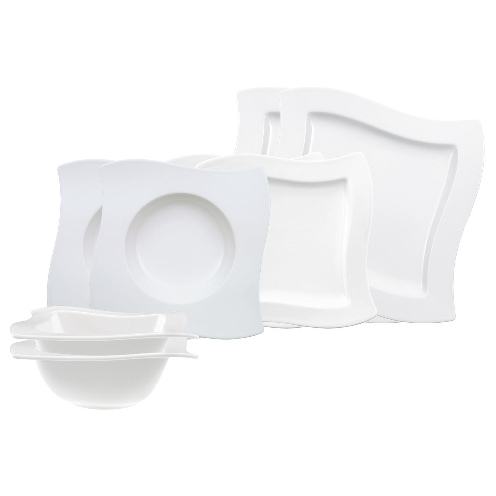 EINSTEIGER-SET NewWave weiß 8-tlg. - Weiß, Keramik (2/2/2cm) - Villeroy & Boch