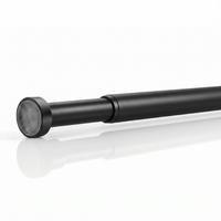 DUSCHVORHANGSTANGE ohne Bohren ausdrehbare Teleskop-Klemmstange aus Metall 125-220cm - Schwarz, Metall (125cm) - Deco-Raum