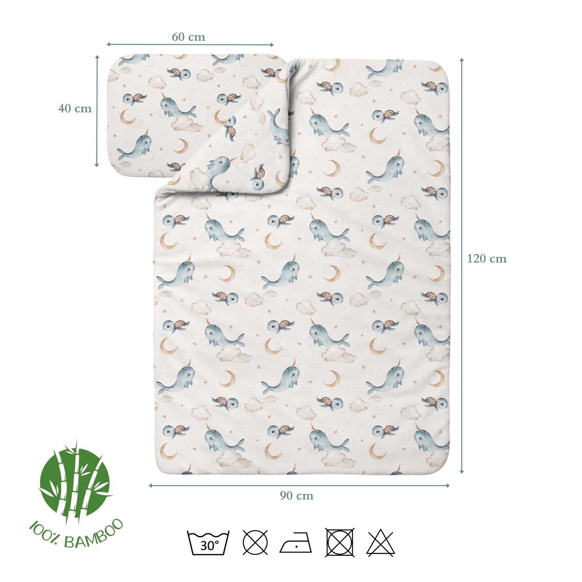BABY Bambus-Bettwäsche Wale - Beige, Textil (90/120cm) - waldin