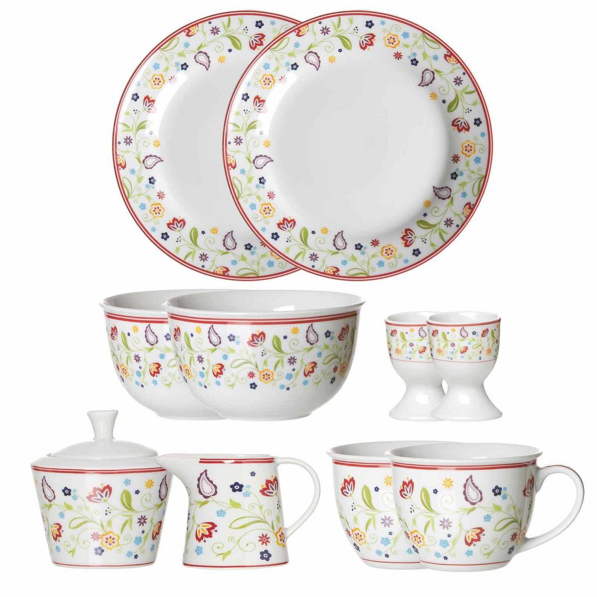 FRÜHSTÜCKSSERVICE Shanti bunt 10-tlg. - Multicolor, Keramik (2/2/2cm) - Ritzenhoff Breker