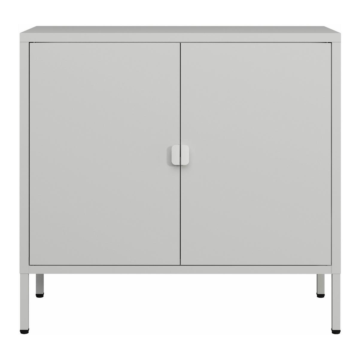 AKTENSCHRANK Hailuoto - Hellgrau, Metall (80/75/40cm) - [en.casa]