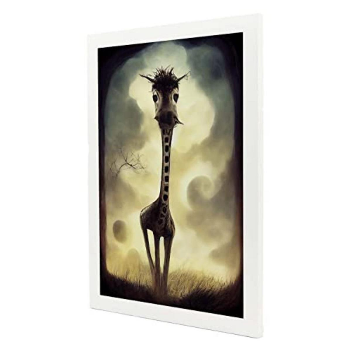 POSTER Set mit 4 Vierbeiner Tier im T Burton Goth Stil A3 Weißer Rahmen - Weiß, Papier (29.7/3cm) - Nacnic