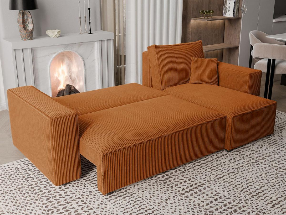 ECKSOFA Adara Mit Schlaffunktion - Hellbraun, Holzwerkstoff/Textil (145/244cm) - Fun Möbel