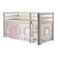 KINDERBETT Karolina 210x114x106 Massivholz Weiß Textilset Burg 1 - Hellgrau/Weiß, Holz (90/200cm) - 58aufmkessel