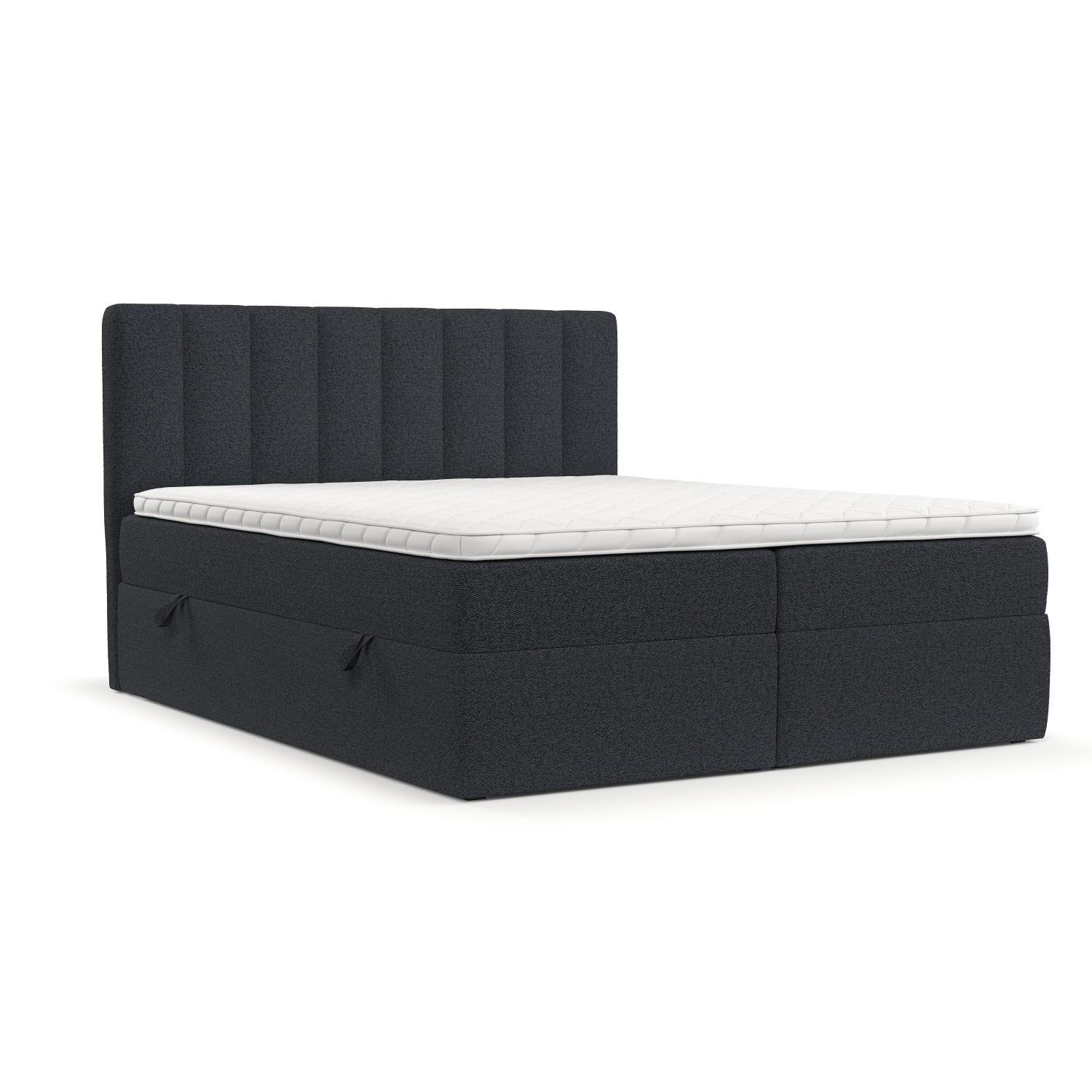 BOXBETT Bari 140/200 cm Anthrazit im Riva Stoff - Anthrazit, Holz/Holzwerkstoff (140/200cm) - AltaBeds
