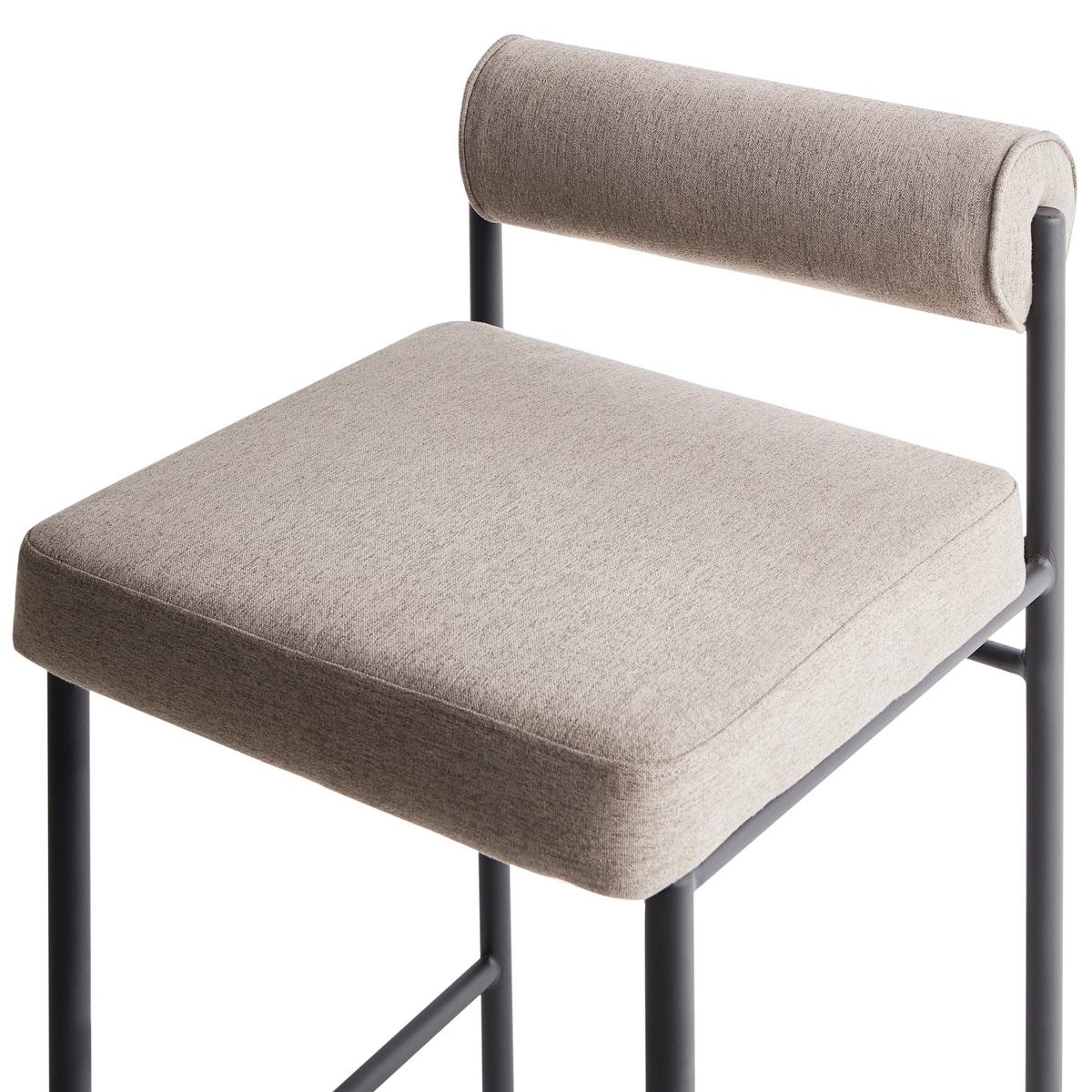 BARSTÜHLEN 2er-Set Beige Amaya - Taupe/Schwarz, Textil (42/82/42cm) - Beliani
