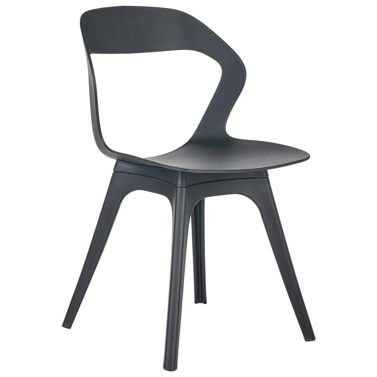 GARTENSTUHL 4er-Set Schwarz Lachania - Schwarz, Kunststoff (47/80/45cm) - Beliani