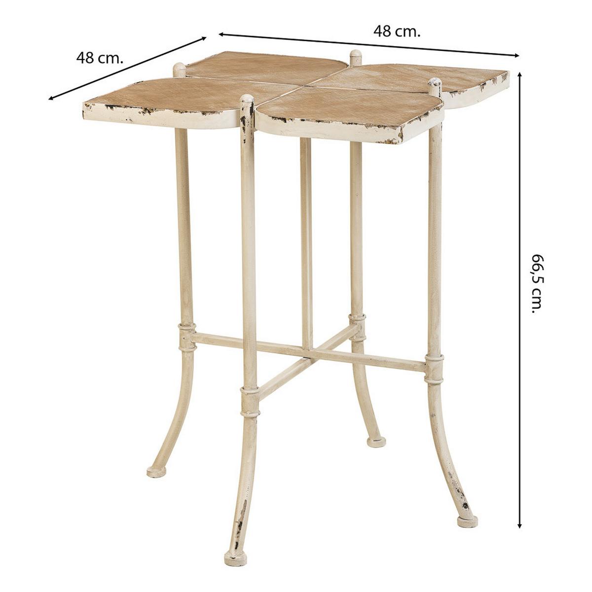 BEISTELLTISCH aus Metall und Holz, weiß, 48x67cm - Weiß, Holz (48/48/66.5cm) - Wanderlust