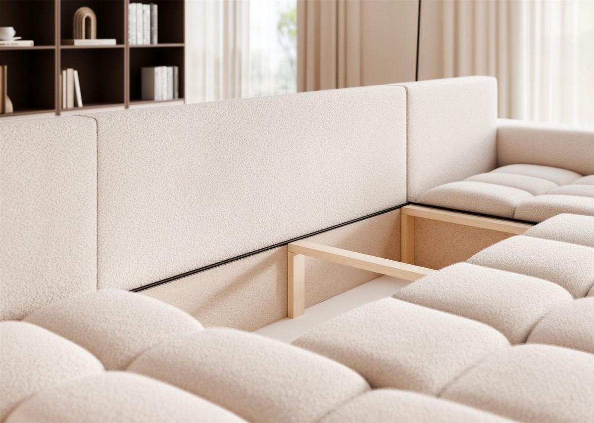 WOHNLANDSCHAFT Anabel Schlaffunktion - Weiß, Holzwerkstoff/Textil (318/79/145cm) - Fun Möbel