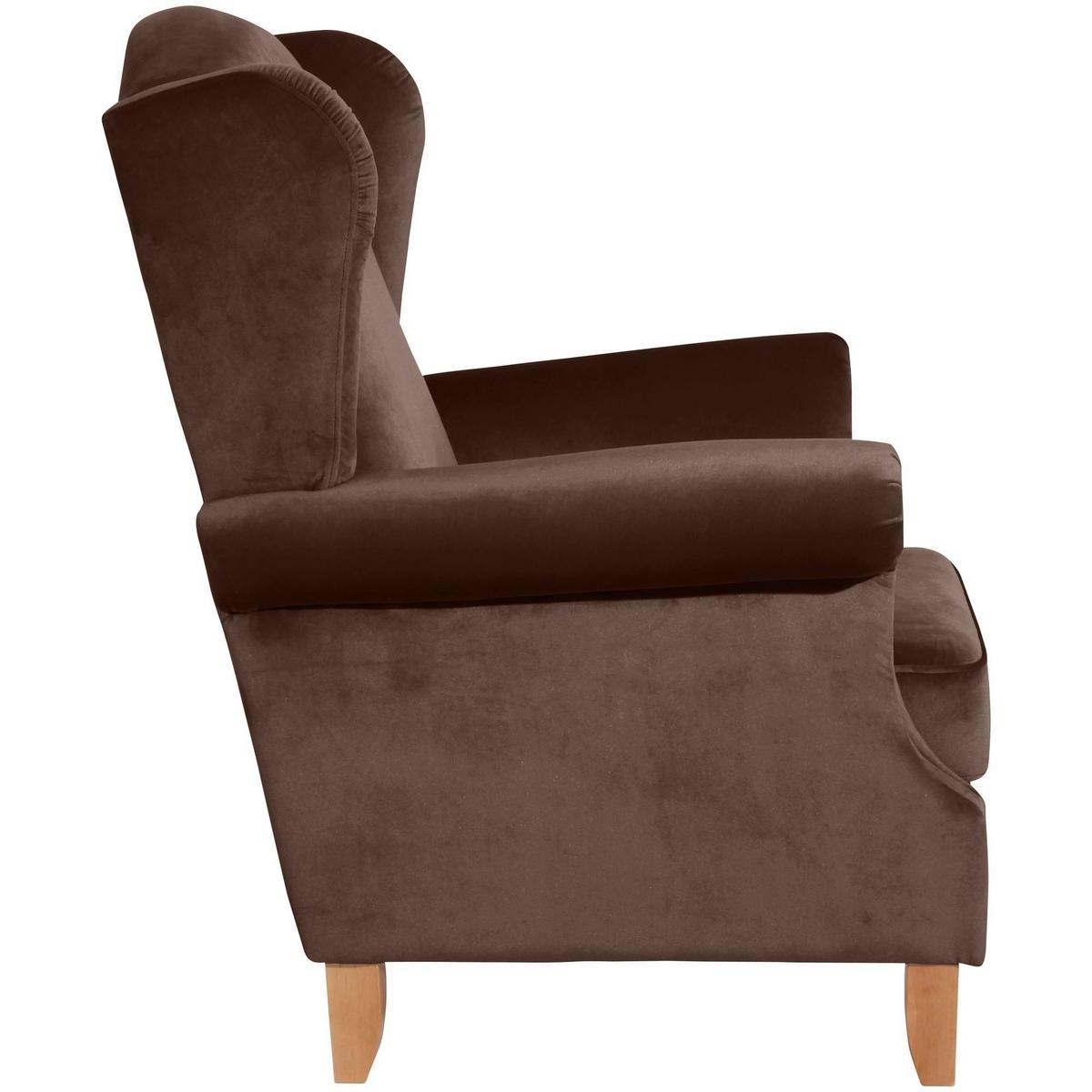 OHRENSESSEL Katria Bezug Samtvelours Buche natur / braun - Braun, Kunststoff (88/108/84cm) - 58aufmkessel