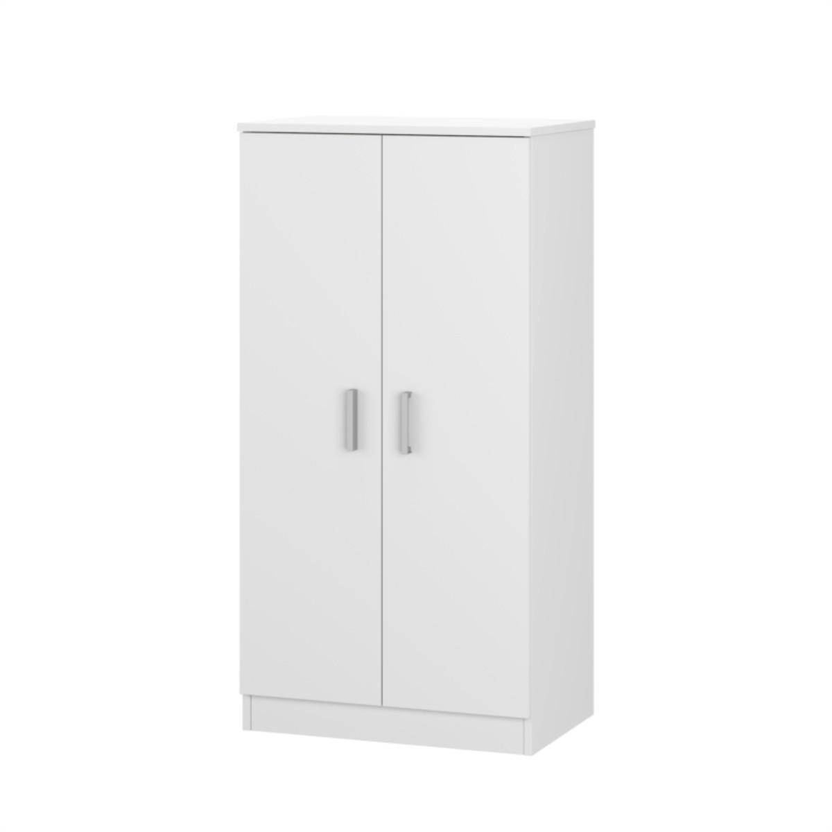 SCHUHSCHRANK 2 Türen (30 Paar) Zapateros - H108cm - Weiß, Holzwerkstoff (36/108/11.8cm) - Calicosy
