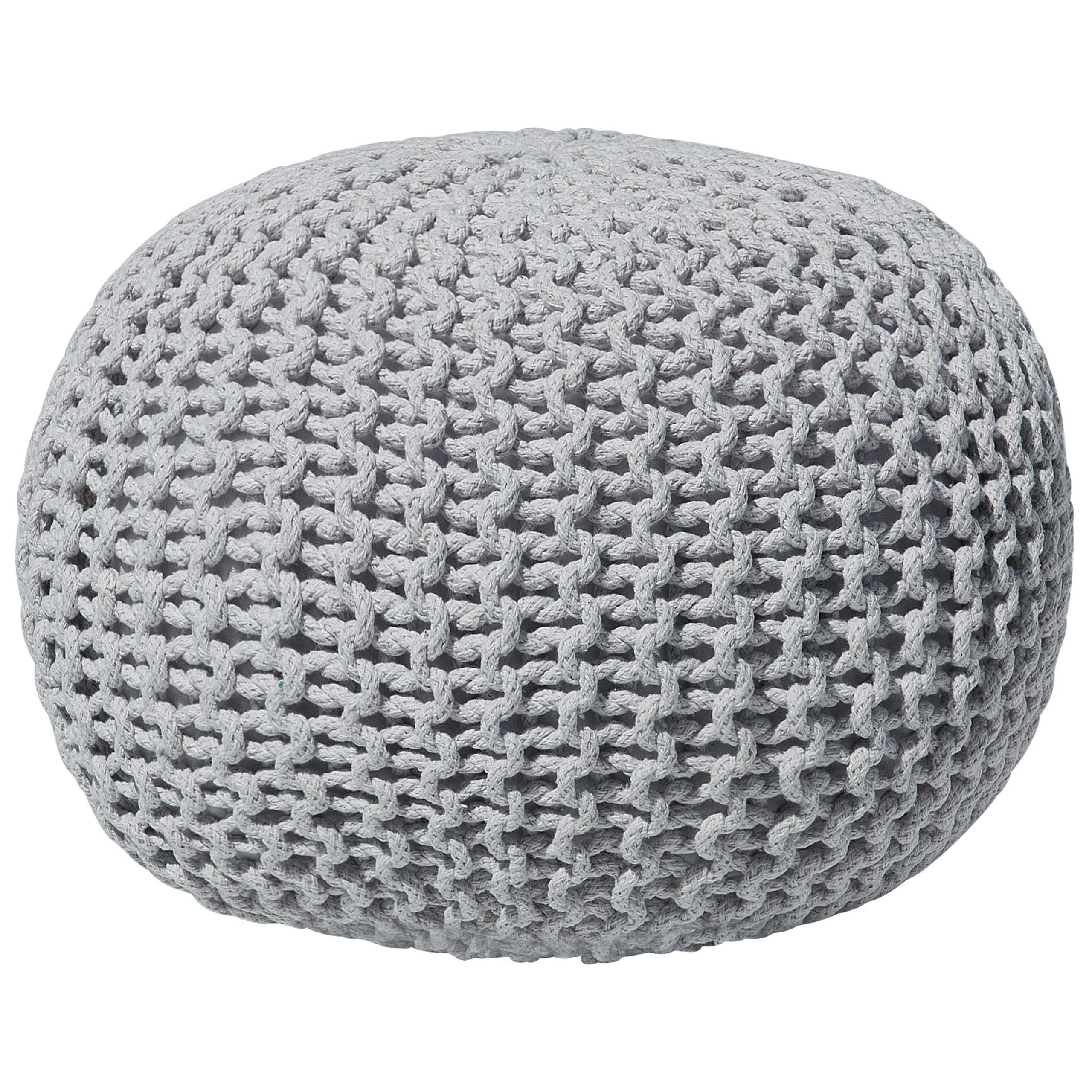 POUF Conrad 50/50/35 cm - Grau, Naturmaterialien/Textil (50/35/50cm) - Beliani