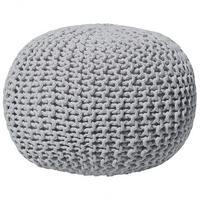 POUF Conrad 50/50/35 cm - Grau, Naturmaterialien/Textil (50/35/50cm) - Beliani