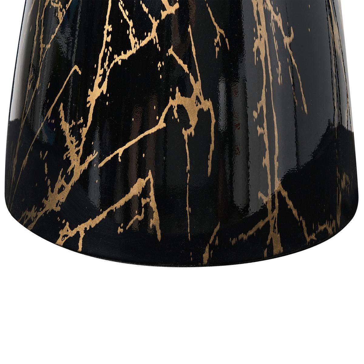 BEISTELLTISCH Metall Marmor Optik/Gold Storm - Schwarz, Metall (39/39/54cm) - Beliani