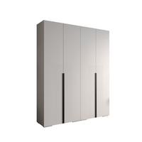 DREHTÜRENSCHRANK 236.7/200/47 4-türig - Schwarz/Weiß, Holz/Metall (200/236.7/47cm) - MÖBEL KRYSPOL