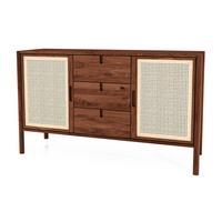 KOMMODE INA Wildeiche - Dunkelbraun, Holz (142/84/46cm) - byoak