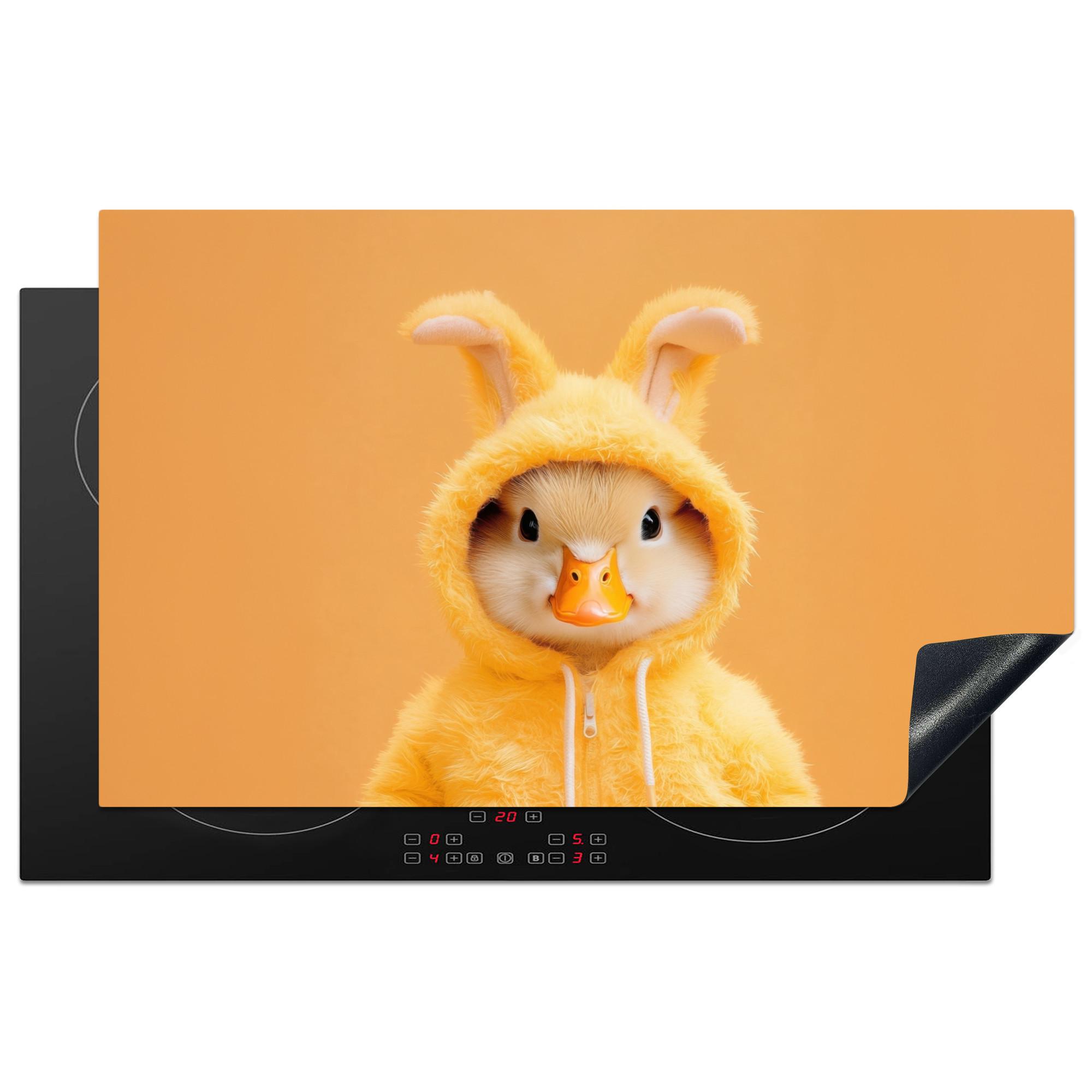 HERDABDECKPLATTE Osterhase - Kostüm - Ente Induktionsmatte 83x51 cm - Gelb, Kunststoff (83/51.5/0.2cm) - MuchoWow