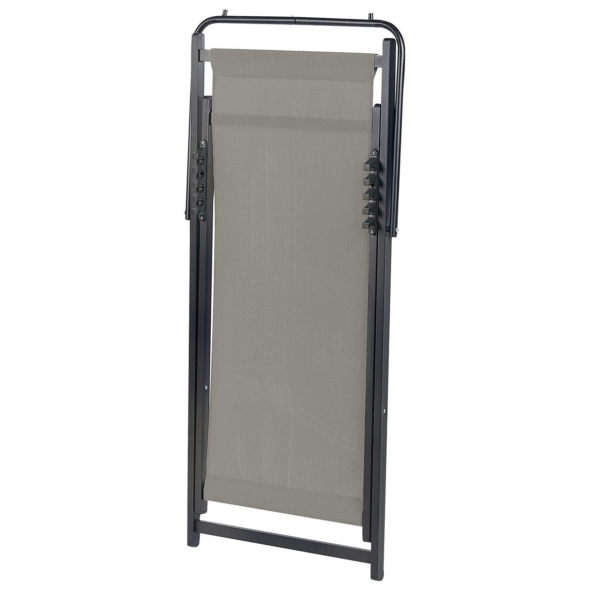 GARTENLIEGE schwarz/grau Locri II - Schwarz/Grau, Metall (60/79/95cm) - Beliani