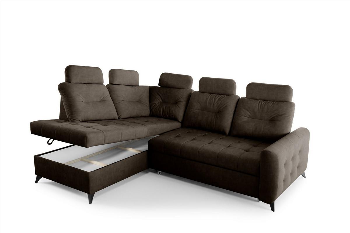 ECKSOFA Wendie - Dunkelbraun, Holzwerkstoff/Textil (200/250cm) - Fun Möbel