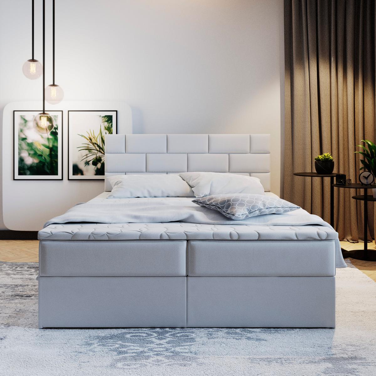 BOXBETT KERLO 140x200 cm mit Matratze und Topper - Braun - Braun, Holz (140/200cm) - MASSENO