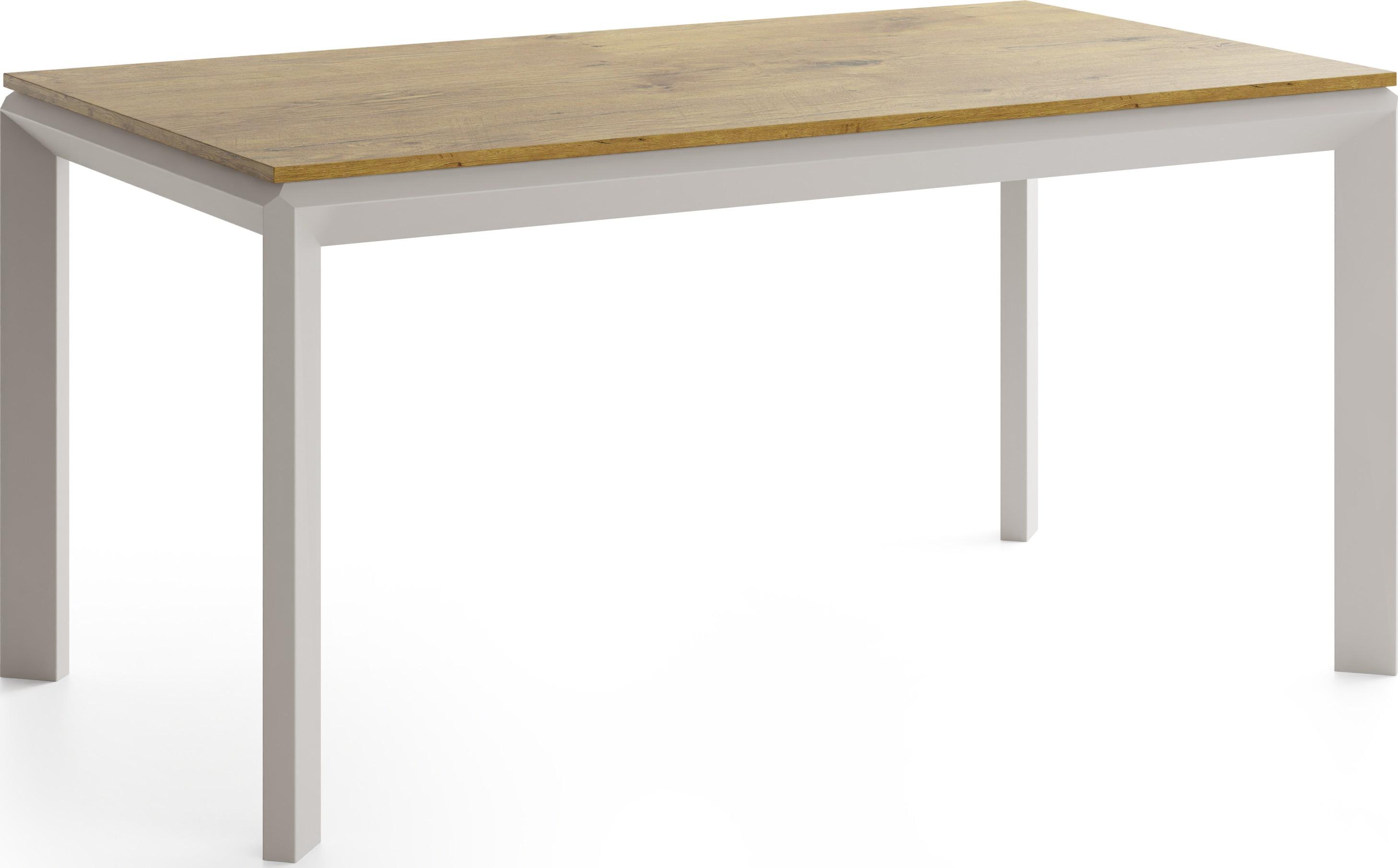ESSTISCH Elan rechteckig ausziehbar verlängerbar mit Schwarzen Metallbeinen, Eiche Hell Braun 180-270/90/76 cm - Kaschmir/Eichefarben, Holzwerkstoff/Metall (90/270/76cm) - WFL GROUP