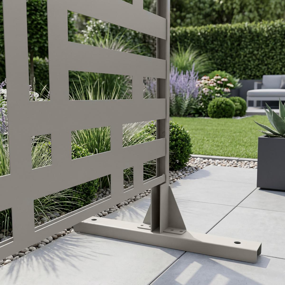 TRENNWAND Bernalda - Beige, Metall (120/180cm) - casa.pro
