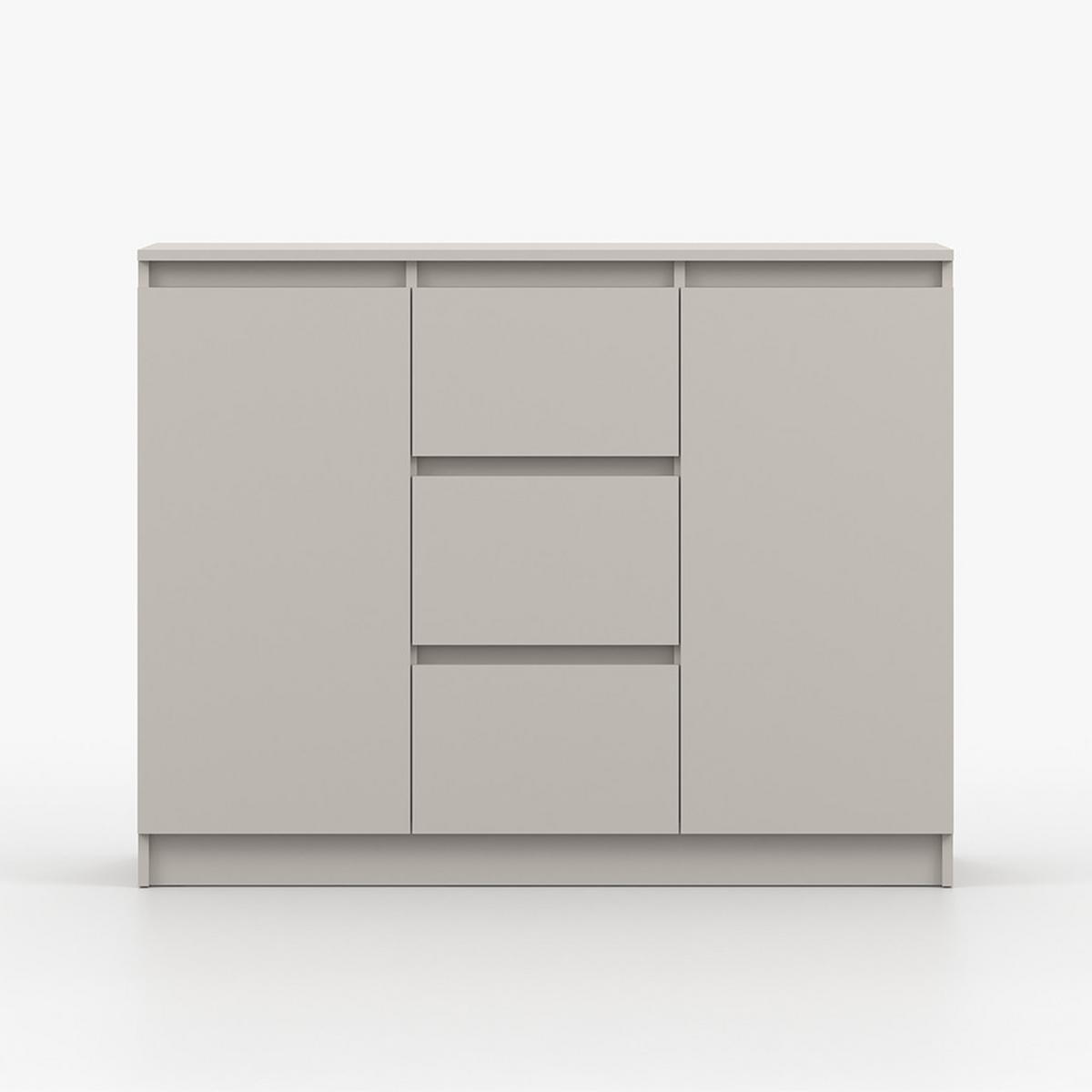 KOMMODE SOLO 2D3S II 120 cm Kaschmir/Kaschmir, 2-türig, drei Schubladen, grifflos - Kaschmir, Holzwerkstoff (120/86/42cm) - imoebel24