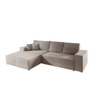 ECKSOFA Corunia In Poso - Hellbraun, Holzwerkstoff/Textil (294/185cm) - Fun Möbel