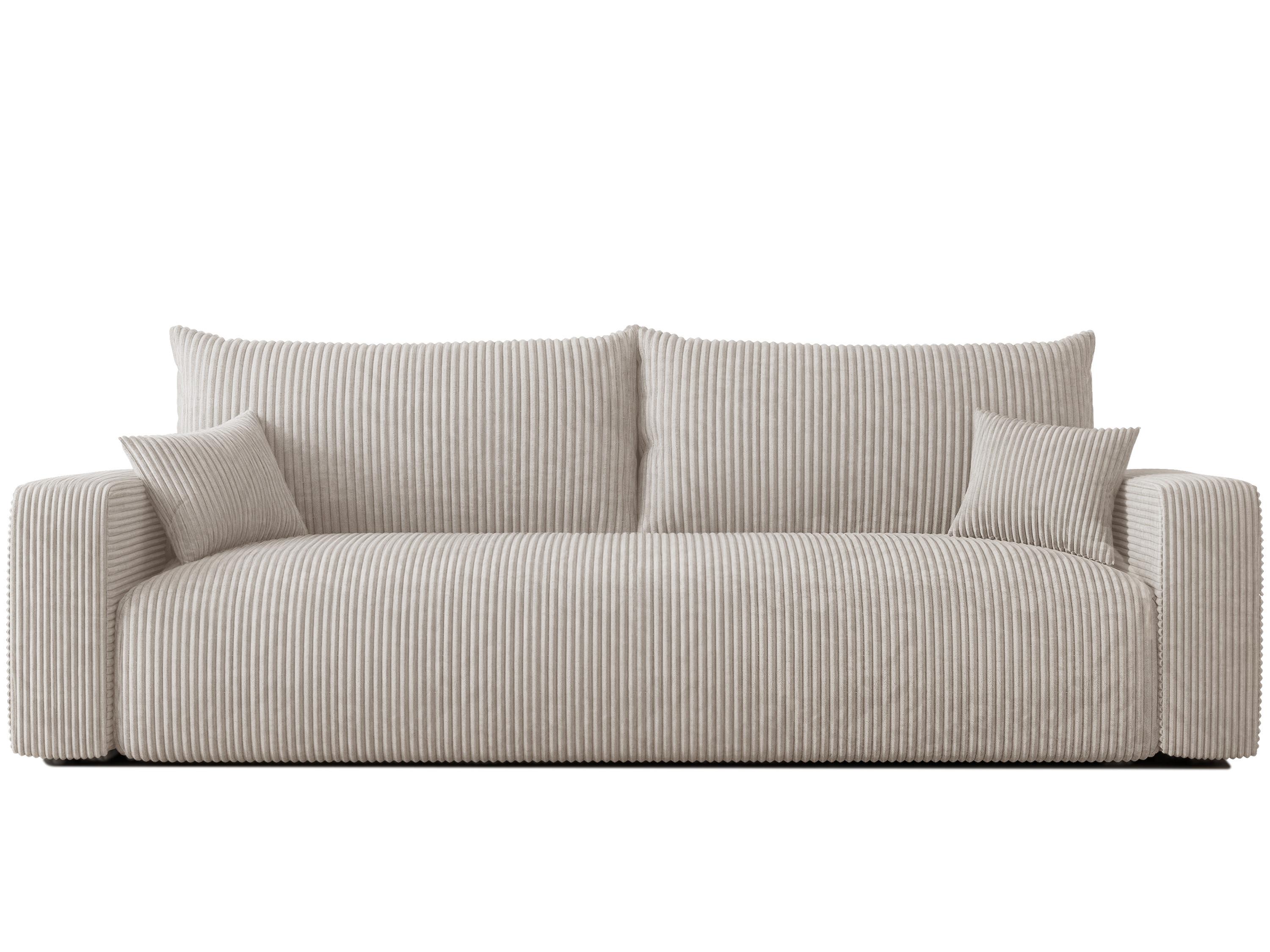 SOFA mit Schlaffunktion, Beige - Beige, Holzwerkstoff (246/79/93cm) - Idohome