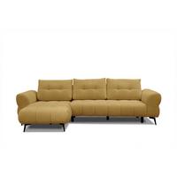 ECKSOFA SALVINI 4-Sitzer, honig - Schwarz/Honig, Holzwerkstoff/Textil (158/292cm) - Wozimo